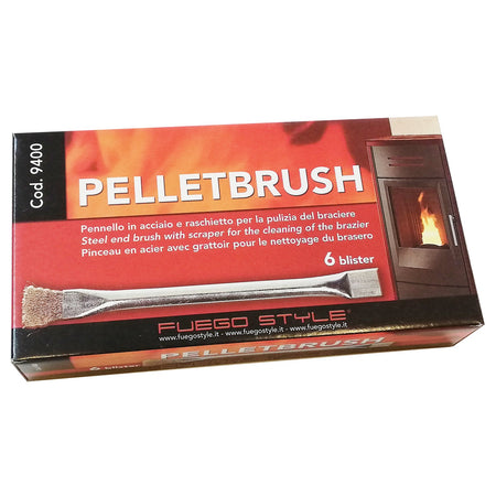 Pelletbrush - spazzola e raschietto per stufa a pellet