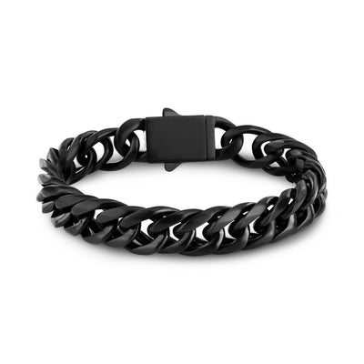 Bracciale Uomo Sector Bold Nero in Acciaio Maglia Grossa (SAXS06)
