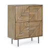 Comodino Darsey per camera, Struttura In Legno Di Mango, Schienale In Mdf