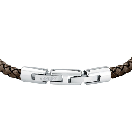 Bracciale Morellato Uomo Pelle Marrone Nero e Acciaio (SQH57)