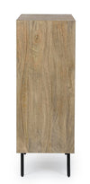 Comodino Darsey per camera, Struttura In Legno Di Mango, Schienale In Mdf