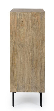 Comodino "Darsey" per camera, Struttura In Legno Di Mango, Schienale In Mdf