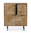 Comodino Darsey per camera, Struttura In Legno Di Mango, Schienale In Mdf