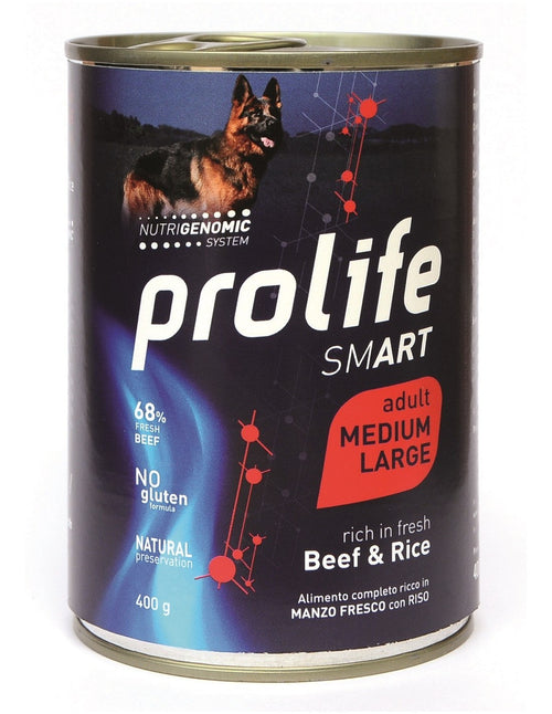 Prolife Smart mangime umido Cani Adulti Medium&Large manzo e riso