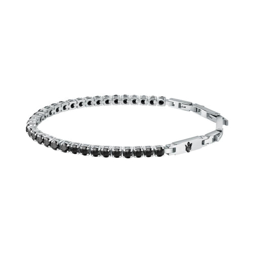 Bracciale Uomo Maserati Tennis Acciaio Zirconi Neri (JM222AVC04)