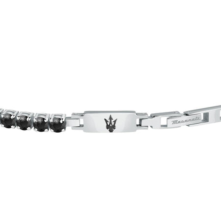 Bracciale Uomo Maserati Tennis Acciaio Zirconi Neri (JM222AVC04)