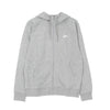 Nike Felpa Leggera Cappuccio Zip Uomo Sportswear Club Hoodie Full Zip French Terry Dk Grey Heather/matte Silver/white da uomo