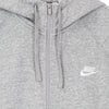 Nike Felpa Leggera Cappuccio Zip Uomo Sportswear Club Hoodie Full Zip French Terry Dk Grey Heather/matte Silver/white da uomo