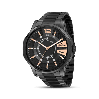 Chronostar Brave – Orologio Uomo Nero Acciaio e Dettagli Oro (R3753115001)