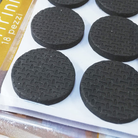 Feltrini adesivi tondi da 24mm in gomma nera