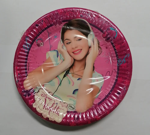 CONFEZIONE 8 PIATTI IN CARTA 19,5CM TEMA VIOLETTA