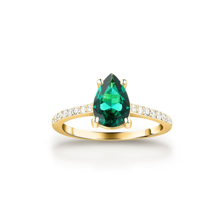 Morellato Tesori – Anello Solitario Dorato con Zircone Verde (SAIW203)