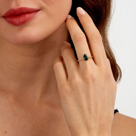 Morellato Tesori – Anello Solitario Dorato con Zircone Verde (SAIW203)