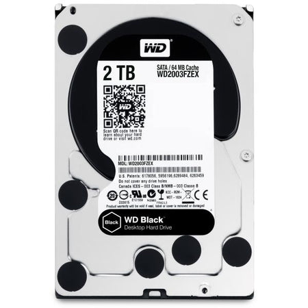 Hard Disk WD Black WD2003FZEX - 2Tb (2000 GB) - SATA 6 Gb/s - 7200 RPM - Buffer 64 MB Cache - Interno per desktop
