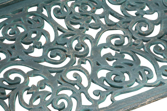 Biscottini Panchina Liberty in ghisa finitura verde anticata L110xPR60xH90 cm