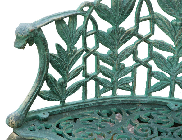 Biscottini Panchina Liberty in ghisa finitura verde anticata L110xPR60xH90 cm
