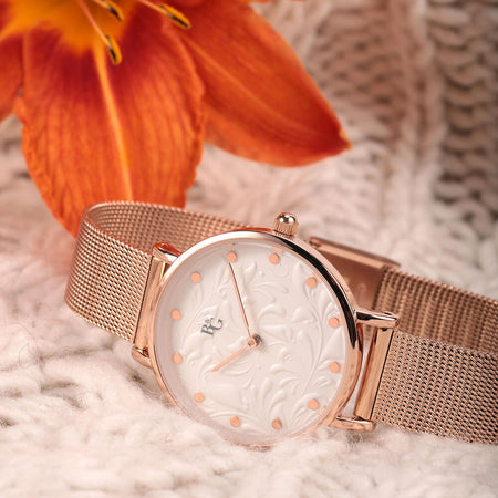 B&G Preppy – Orologio Donna Oro Rosa con Cinturino Mesh (R3853252538)