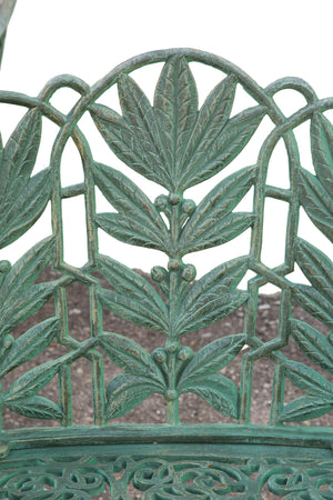 Biscottini Panchina Liberty in ghisa finitura verde anticata L110xPR60xH90 cm