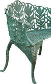 Biscottini Panchina Liberty in ghisa finitura verde anticata L110xPR60xH90 cm
