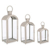 Lanterne decorative Jillian in metallo e vetro set da 3