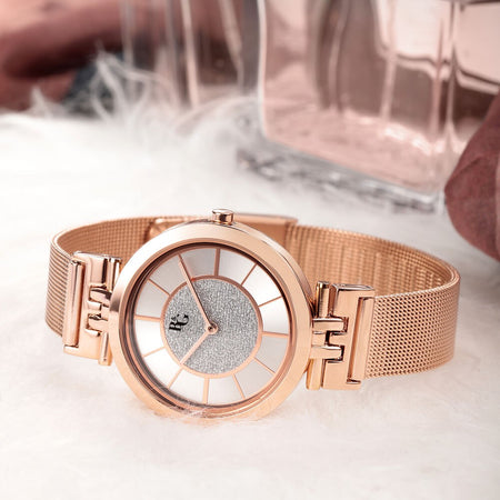 B&G Soiree – Orologio Donna Oro Rosa con Cinturino Maglia (R3853294501)