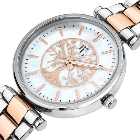 B&G Belle – Orologio Donna Silver Oro Rosa con Fiori (R3853302506)