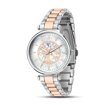 B&G Belle – Orologio Donna Silver Oro Rosa con Fiori (R3853302506)