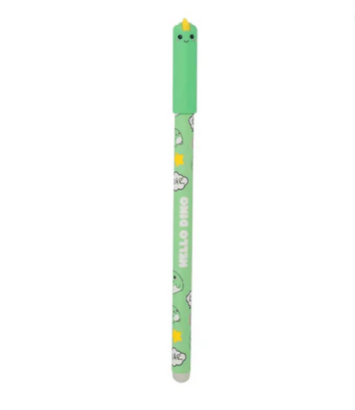 iTotal - Penna Gel Cancellabile Blu con Cappuccio Dinosauro