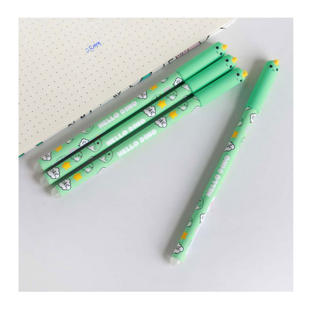 iTotal - Penna Gel Cancellabile Blu con Cappuccio Dinosauro