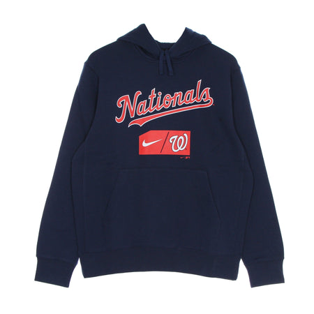 NIKE MLB Felpa Cappuccio Uomo Mlb Team Lettering Club Pullover Hoodie Wasnat Midnight Navy da uomo