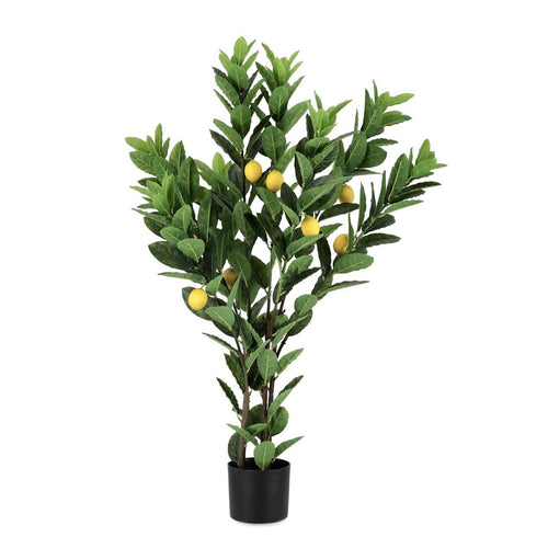 Pianta artificiale Limone con 224 foglie, vaso in plastica, 115h cm