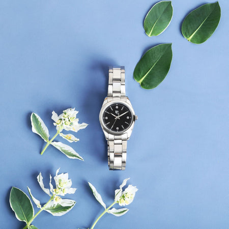 B&G Timeless – Orologio Donna Silver con Quadrante Nero (R3853316504)