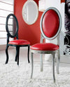 MOBILI 2G - SEDIA SHABBY CHIC ARGENTO IMBOTTITA IN LEGNO CON FREGI