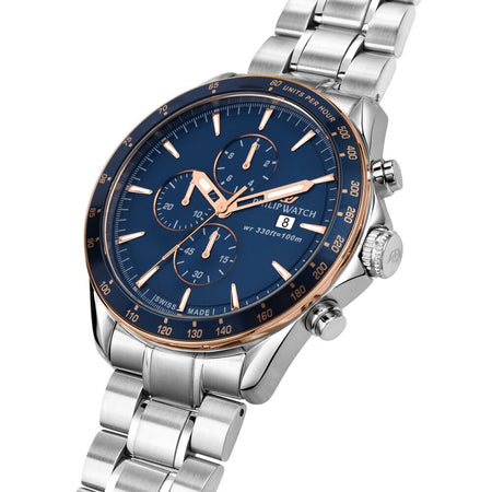 Philip Watch – Orologio Uomo Blu Cronografo Acciaio (R8273995006)