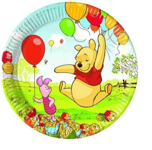 CONFEZIONE 10 PIATTI IN CARTA 19,5CM TEMA WINNIE