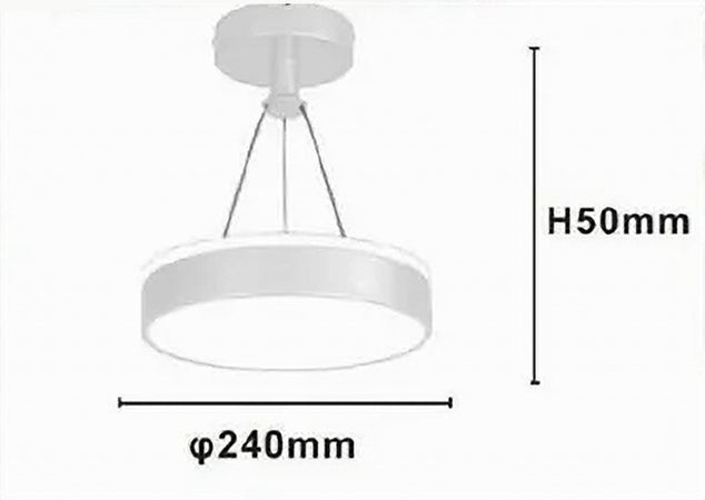 Lampadario A Sospensione Led 24 W Cerchio Tondo Moderno Bianco Doppia Luce 50506