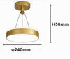 Lampadario A Sospensione Led 24 Watt Cerchio Tondo Moderno Oro Doppia Luce 50520