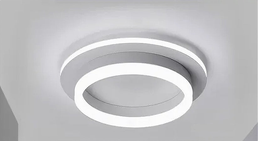 Plafoniera Led 27w Tonda Cerchio Bianco Moderno Lampadario Soffitto Luce Fredda 50490