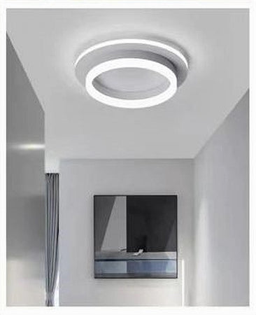 Plafoniera Led 27w Tonda Cerchio Bianco Moderno Lampadario Soffitto Luce Fredda 50490