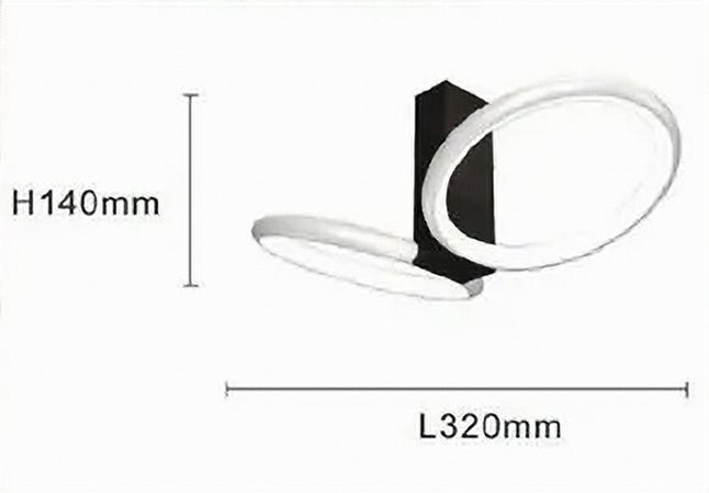 Plafoniera Led 22w 2 Cerchi Bianco Moderno Lampadario Soffitto Doppio Anello 50537