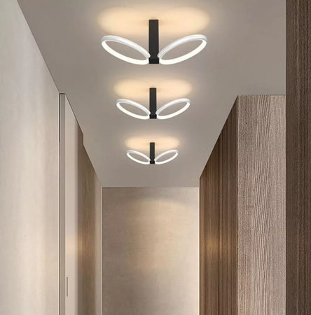 Plafoniera Led 22w 2 Cerchi Bianco Moderno Lampadario Soffitto Doppio Anello 50537