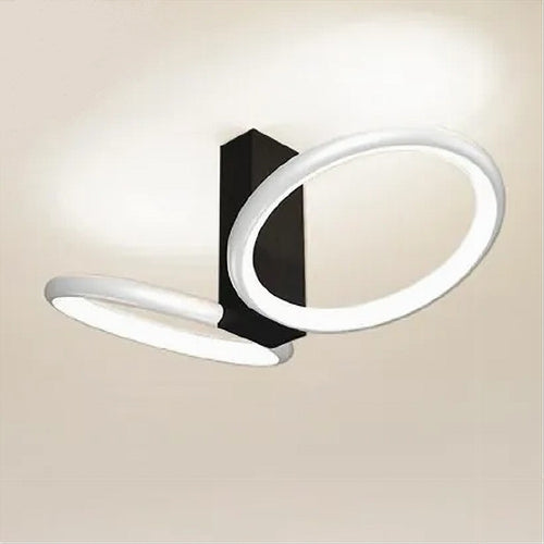 Plafoniera Led 22w 2 Cerchi Bianco Moderno Lampadario Soffitto Doppio Anello 50537