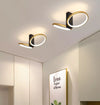 Plafoniera Led 22 W 2 Cerchi Oro Moderno Lampadario Soffitto Doppio Anello 50544