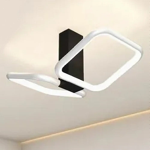 Plafoniera Led 20w 2 Quadrati Bianco Design Moderno Lampadario Da Soffitto 50568