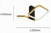 Plafoniera Led 20watt 2 Quadrati Oro Design Moderno Lampadario Da Soffitto 50575