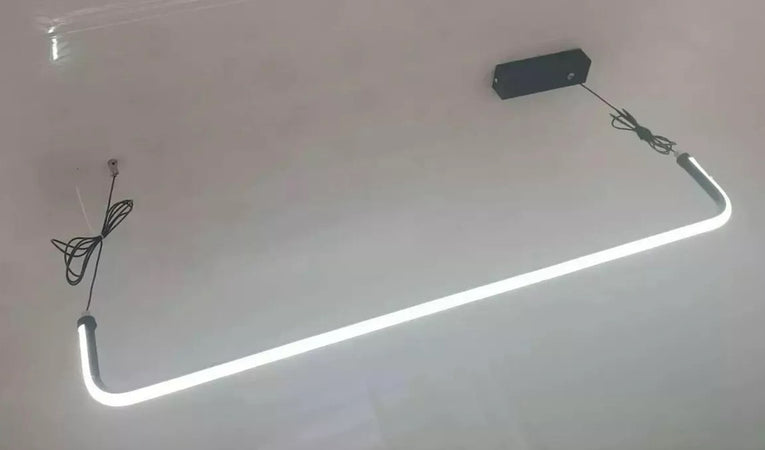 Lampadario Sospensione 21w Lineare Orizzontale Minimal Moderno Nero Luce Led 50445