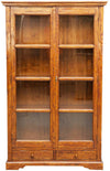 Biscottini Vetrina Country Biscottini in legno massello tiglio noce 109x36x180 Made Italy