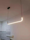 Lampadario Sospensione 21w Lineare Orizzontale Minimal Moderno Nero Luce Led 50445