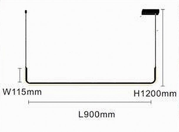 Lampadario Sospensione 21w Lineare Orizzontale Minimal Moderno Nero Luce Led 50445