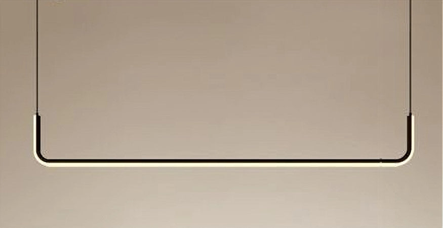 Lampadario Sospensione 21w Lineare Orizzontale Minimal Moderno Nero Luce Led 50445